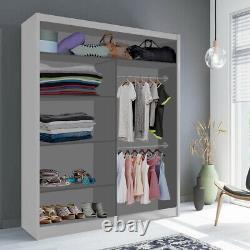 Toronto Modern Wardrobes, 2 Door Sliding Mirrored wardrobe for Bedroom Furniture