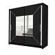 Venice Modern 2 Door Mirrored Wardrobes For Bedroom Furniture (203, Black)