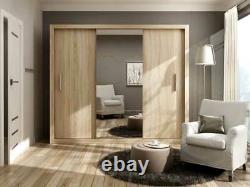 WARDROBE 250cm, MIRRORED 3 sliding doors bedroom living hallway furniture DNID01