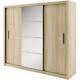 Wardrobe 250cm Mirrored 3 Sliding Doors Bedroom Living Hallway Furniture Dnid-01