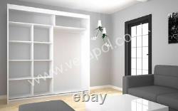 WARDROBE FULL MIRROR bedroom living hallway furniture sliding doors MRDE 200cm