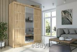WARDROBE drawers, 3 sliding doors bedroom living furniture FULL MIRROR MRMA180cm