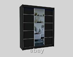 WORDROBE 5 colours 2 drawers, 3 sliding doors MIRROR bedroom furniture MRMA180cm