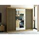 Wardrobe 250 Camelo 2 With Mirror 3 Sliding Doors Hanging Rail Shelves Drawers