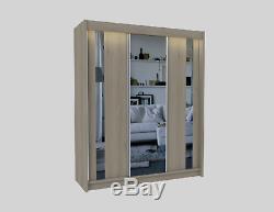 Wardrobe 2 drawers 3 Sliding Mirrored Doors, Modern Bedroom Furniture MRGR180cm