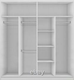 Wardrobe Sliding Doors New Modern Bedroom 203cm Wide various shelf arrangements