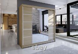Wardrobe with Sliding Doors, Long mirror, Various Colors, Modern, 180 cm wide