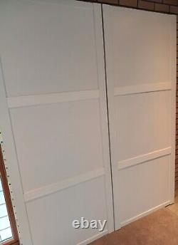 X4 B&Q White Sliding Shaker Wardrobe Doors Top Bottom Track Rails 2227mm x 920mm